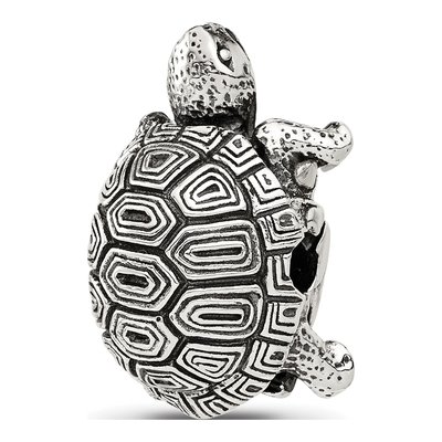 Sterling Silver Antiqued Tortoise Bead