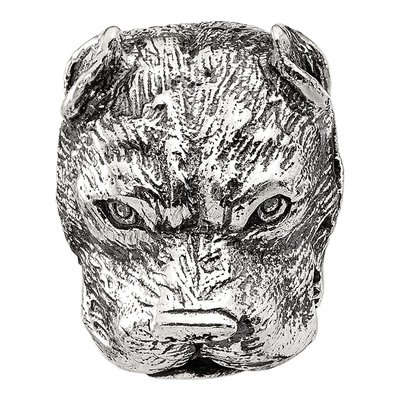 Sterling Silver Antiqued Pitbull Bead – view 4