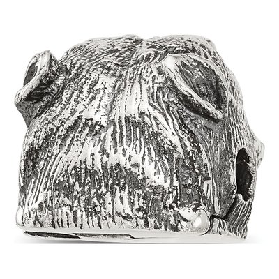 Sterling Silver Antiqued Pitbull Bead – view 6