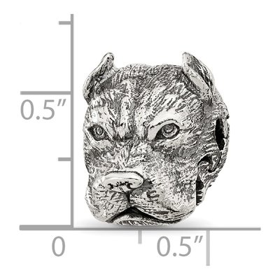 Sterling Silver Antiqued Pitbull Bead – view 8