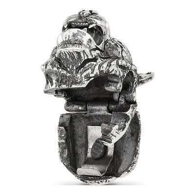 Sterling Silver Antiqued Tiger Hinged Bead – view 5