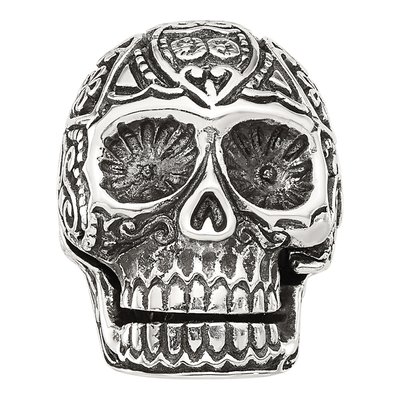 Sterling Silver Antiqued Mexican Skull Bead – view 5