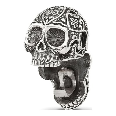 Sterling Silver Antiqued Mexican Skull Bead – view 6