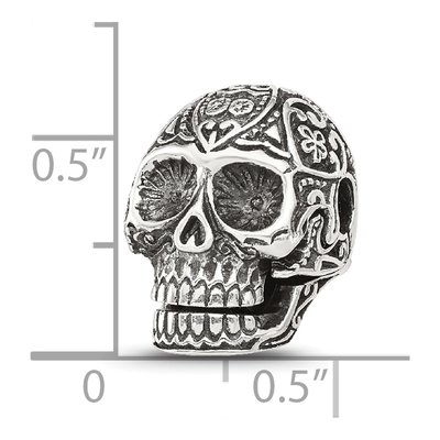 Sterling Silver Antiqued Mexican Skull Bead – view 7