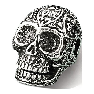 Sterling Silver Antiqued Mexican Skull Bead – view 8