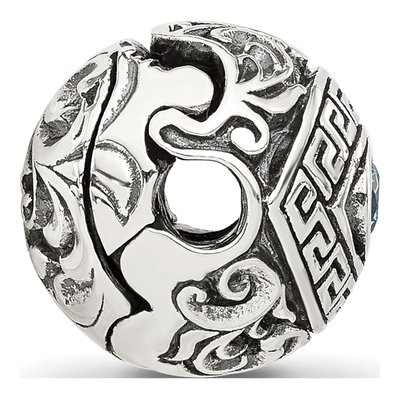 Sterling Silver CZ Nazar Eye Bead – view 3