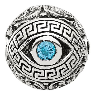 Sterling Silver CZ Nazar Eye Bead – view 4