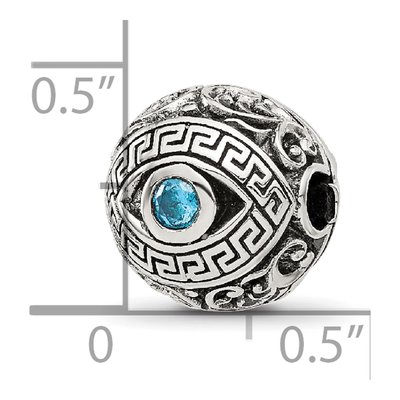 Sterling Silver CZ Nazar Eye Bead – view 6