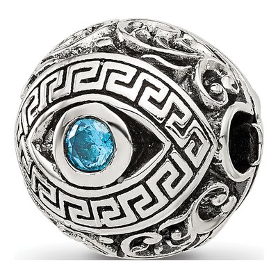 Sterling Silver CZ Nazar Eye Bead