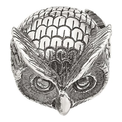 Sterling Silver Antiqued Owl Bead – view 4