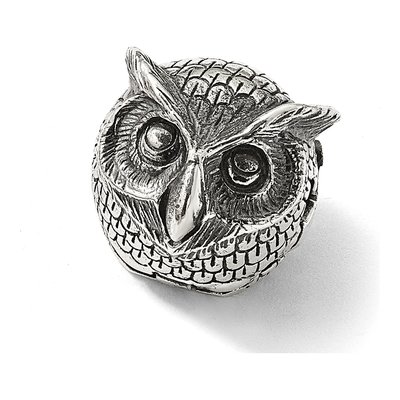 Sterling Silver Antiqued Owl Bead – view 7