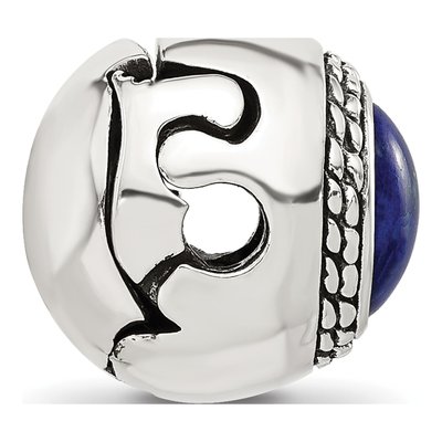 Sterling Silver Lapis Lazuli Bead – view 3