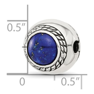 Sterling Silver Lapis Lazuli Bead – view 7