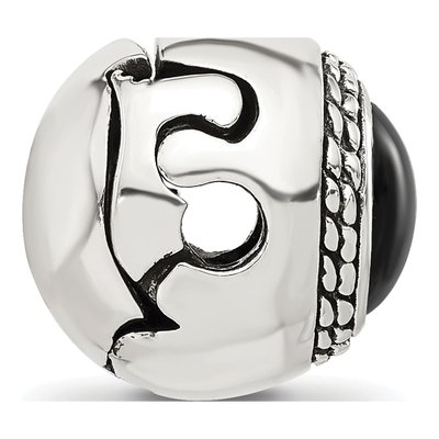 Sterling Silver Onyx Lucky Bead – view 3