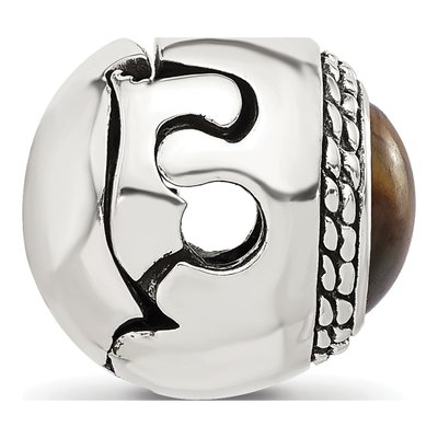 Sterling Silver Tiger's Eye Bead – view 3