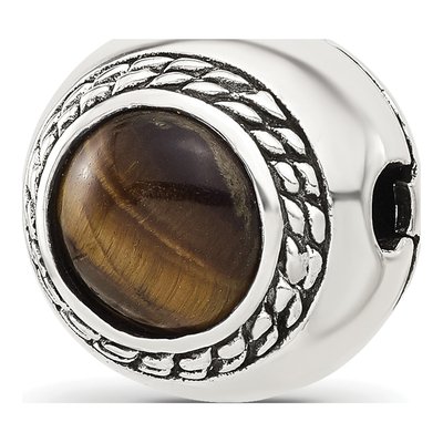 Sterling Silver Tiger's Eye Bead