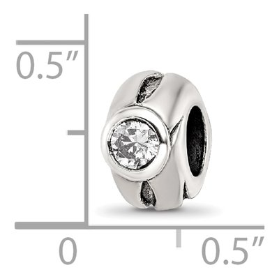 Sterling Silver CZ Bead – view 7