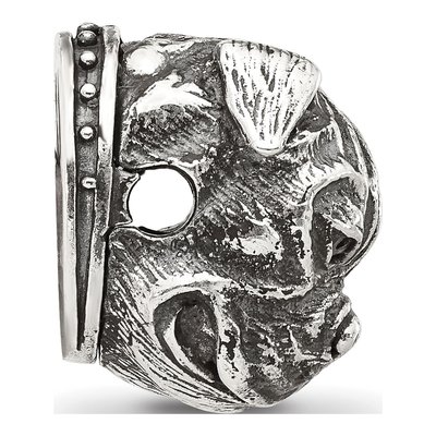 Sterling Silver Antiqued Bulldog Bead – view 3