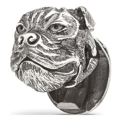 Sterling Silver Antiqued Bulldog Bead – view 6