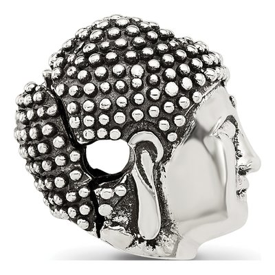 Sterling Silver Buddha Head Hinged Bead – view 3