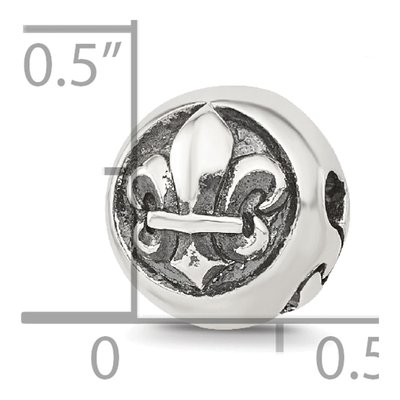 Sterling Silver Fleur-De-Lis Hinged Bead – view 7