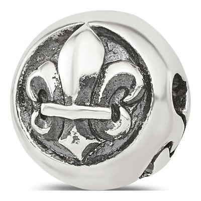 Sterling Silver Fleur-De-Lis Hinged Bead