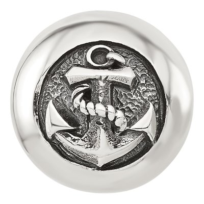 Sterling Silver Anchor Circle Bead – view 5