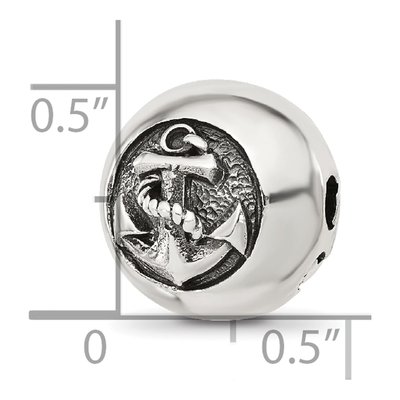 Sterling Silver Anchor Circle Bead – view 8