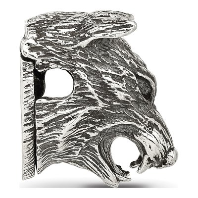 Sterling Silver Wolf Head Bead – view 3