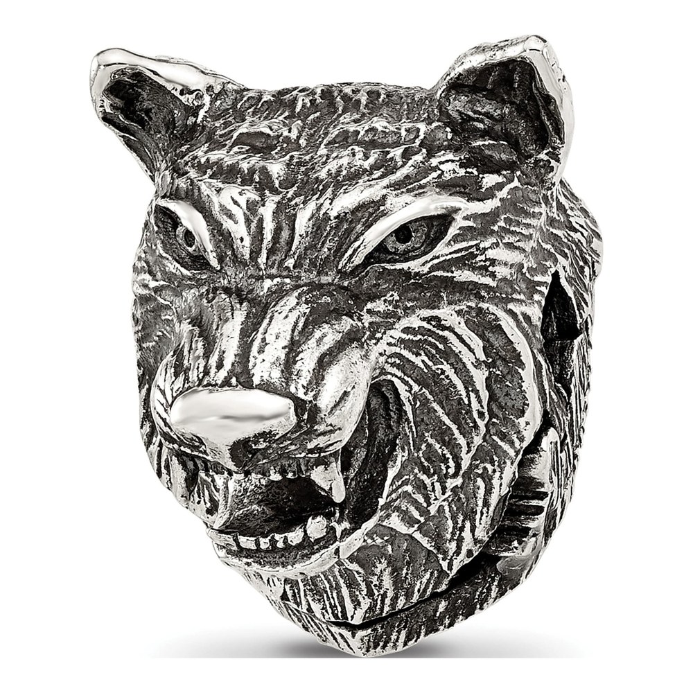 Sterling Silver Wolf Head Bead