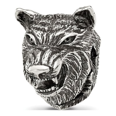 Sterling Silver Wolf Head Bead