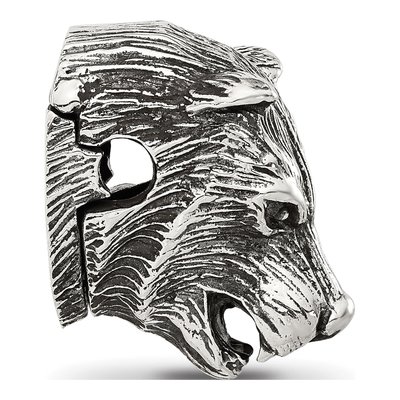 Sterling Silver Bear Head Bead – view 3