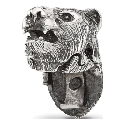 Sterling Silver Bear Head Bead – view 6