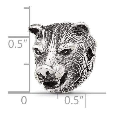 Sterling Silver Bear Head Bead – view 7