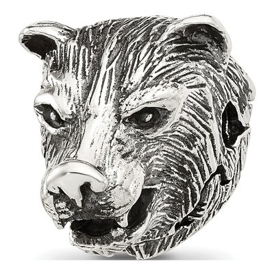 Sterling Silver Bear Head Bead