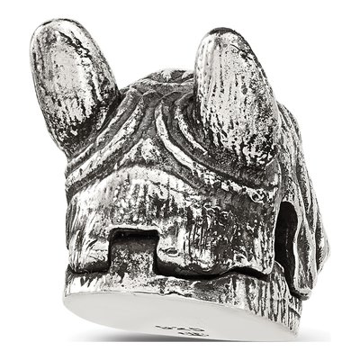 Sterling Silver Antiqued Bulldog Head Bead – view 5