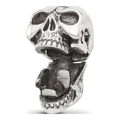 Sterling Silver Antiqued Skull Bead – view 6