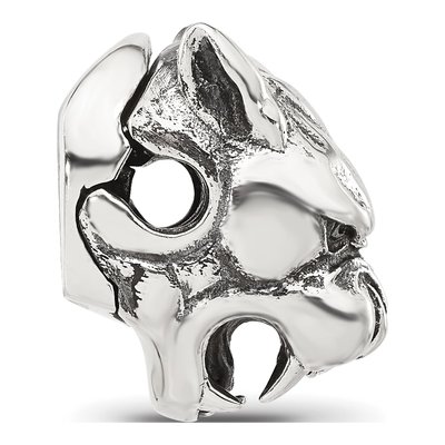 Sterling Silver Antiqued Panther Head Bead – view 3