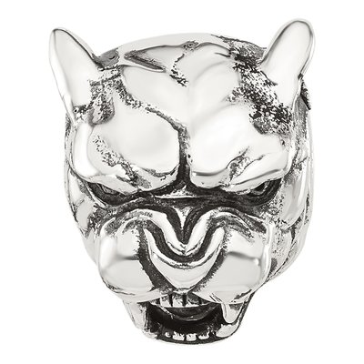 Sterling Silver Antiqued Panther Head Bead – view 4