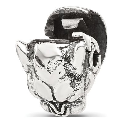 Sterling Silver Antiqued Panther Head Bead – view 6