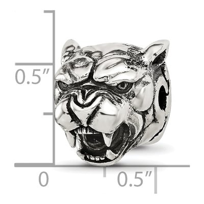 Sterling Silver Antiqued Panther Head Bead – view 7