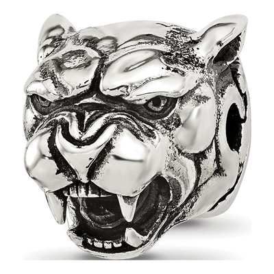 Sterling Silver Antiqued Panther Head Bead