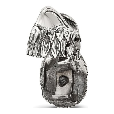 Sterling Silver Eagle Head Hinged Bead – view 5