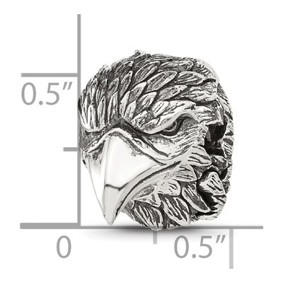 Sterling Silver Eagle Head Hinged Bead – view 6