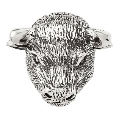 Sterling Silver Antiqued Fighting Bull Head Bead – view 4