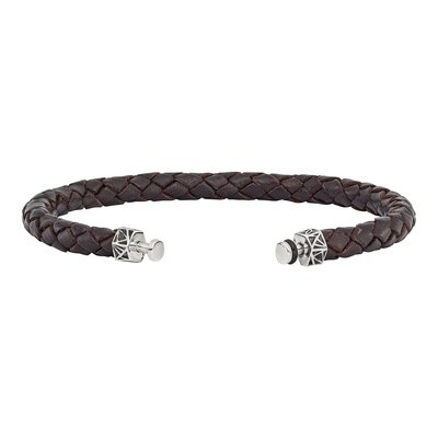 Sterling Silver Brown Leather Bracelet – view 3