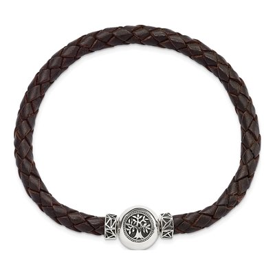 Sterling Silver Brown Leather Bracelet – view 5