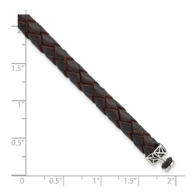 Sterling Silver Brown Leather Bracelet – view 7