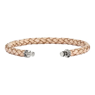 Sterling Silver Tan Leather Bracelet – view 3