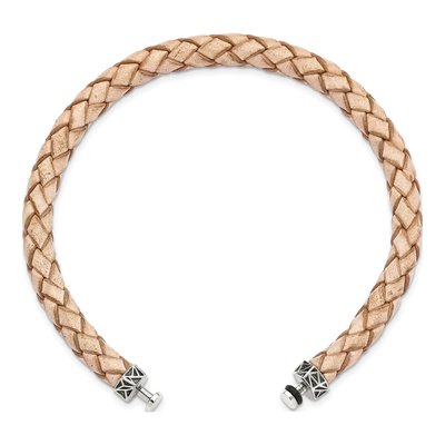 Sterling Silver Tan Leather Bracelet – view 4
